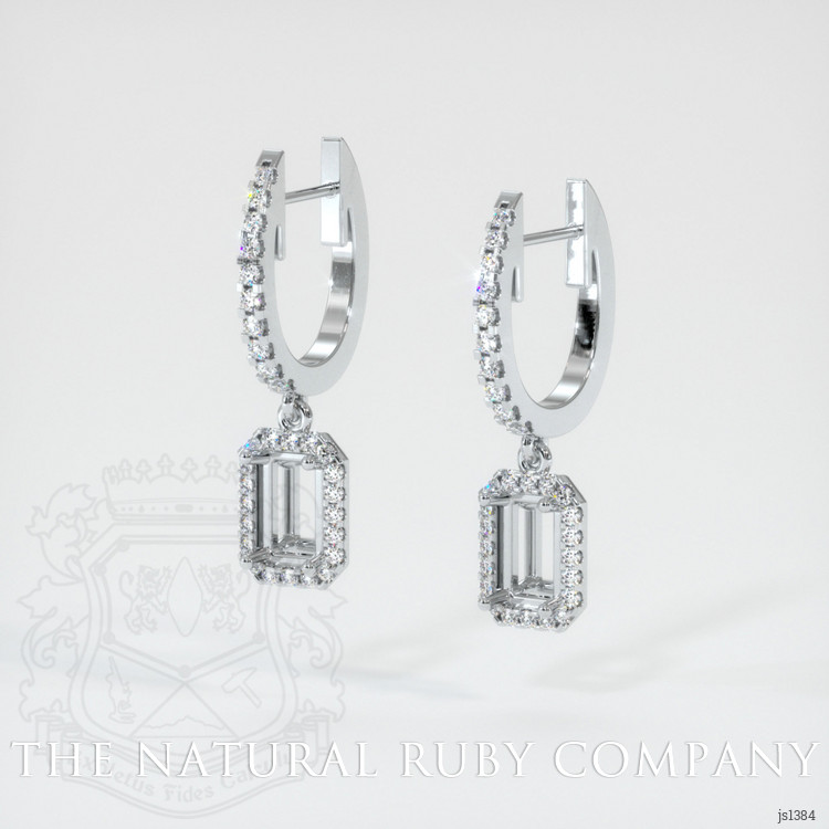 Platinum 950 Pave Earring Setting