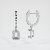 Platinum 950 Pave Earring Setting Image