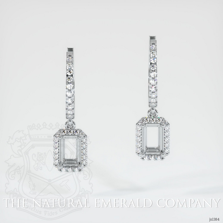 Platinum 950 Pave Earring Setting