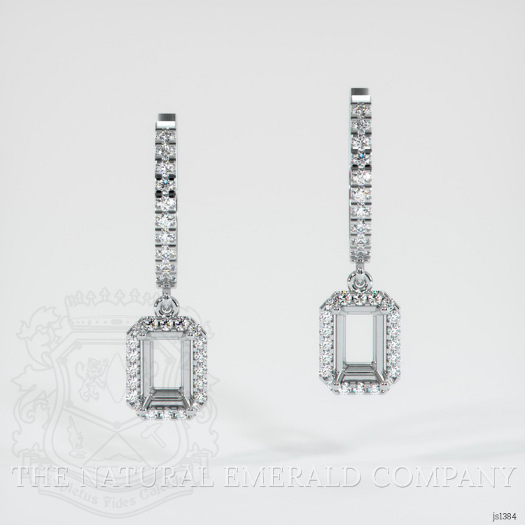 Platinum 950 Pave Earring Setting