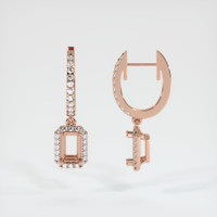 14K Rose Gold Pave Earring Setting Image