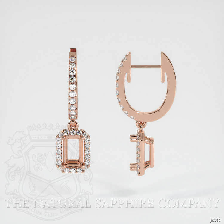 14K Rose Gold Pave Earring Setting