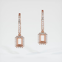14K Rose Gold Pave Earring Setting Image