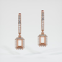 14K Rose Gold Pave Earring Setting Image