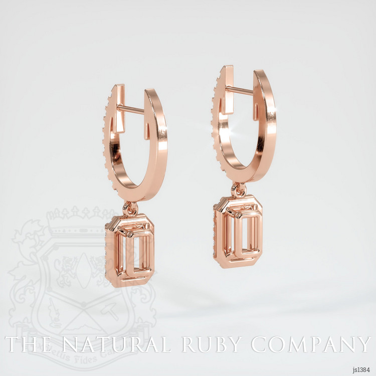 14K Rose Gold Pave Earring Setting