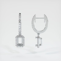 14K White Gold Pave Earring Setting Image