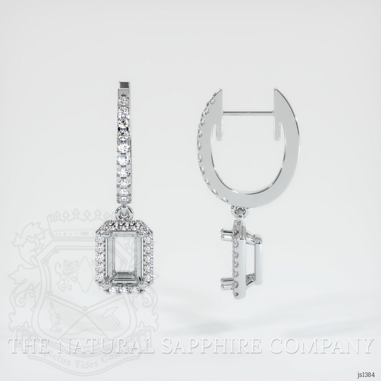 14K White Gold Pave Earring Setting