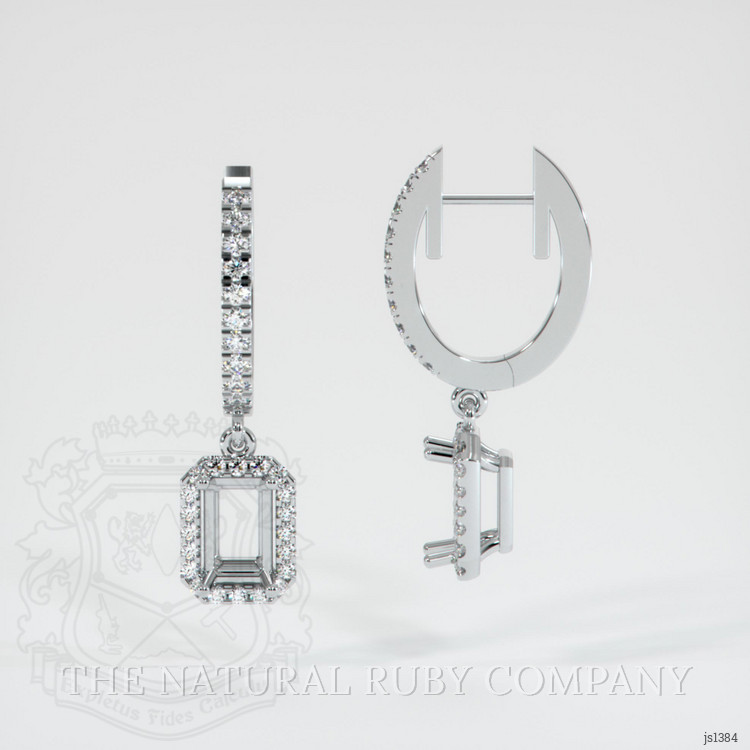 14K White Gold Pave Earring Setting