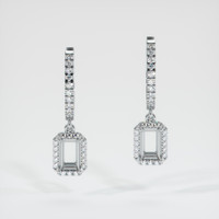 14K White Gold Pave Earring Setting Image