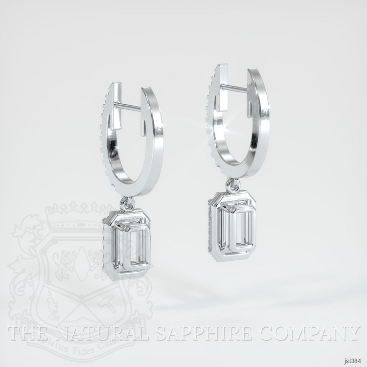 14K White Gold Pave Earring Setting