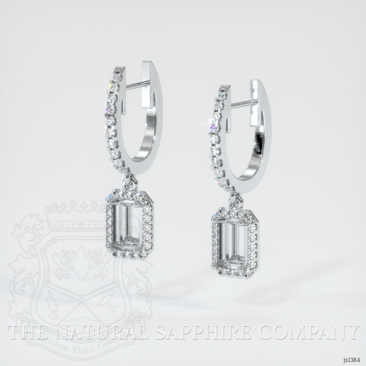 18K White Gold Pave Earring Setting