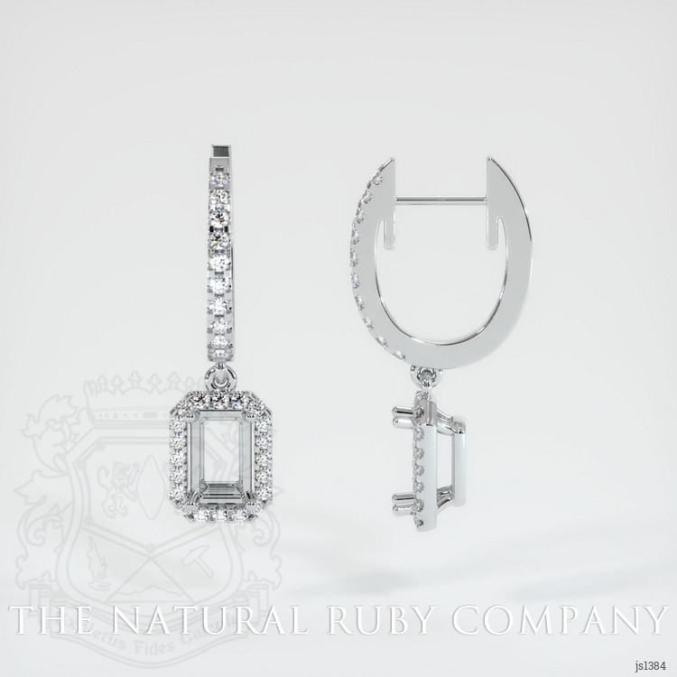 18K White Gold Pave Earring Setting