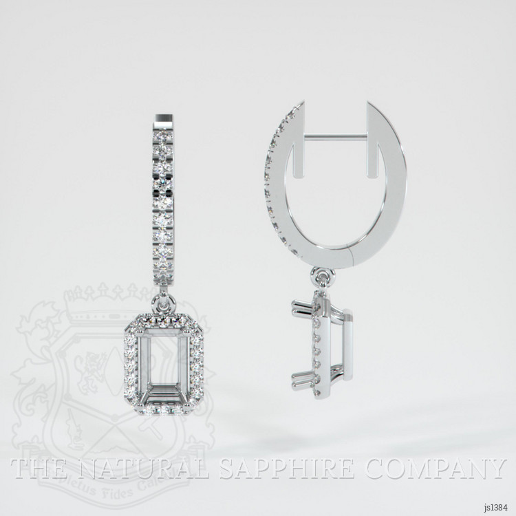 18K White Gold Pave Earring Setting