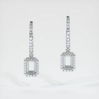18K White Gold Pave Earring Setting Image