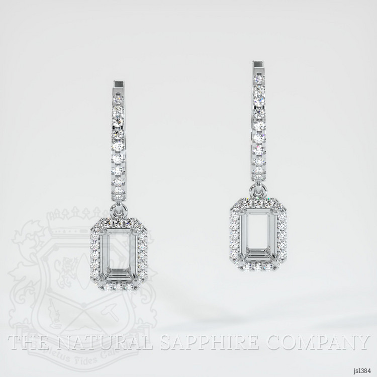 18K White Gold Pave Earring Setting