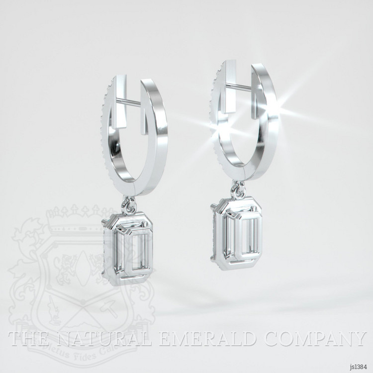 18K White Gold Pave Earring Setting