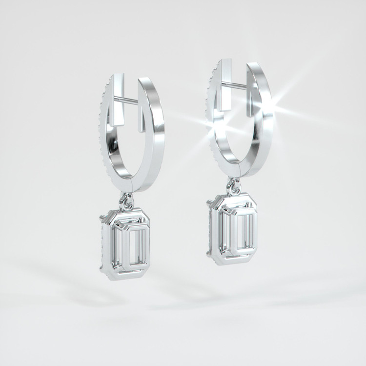 18K White Gold Pave Earring Setting