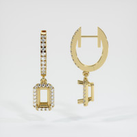 14K Yellow Gold Pave Earring Setting Image