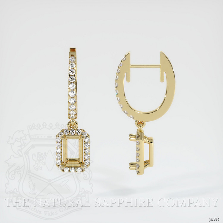 14K Yellow Gold Pave Earring Setting