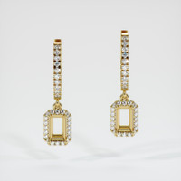 14K Yellow Gold Pave Earring Setting Image
