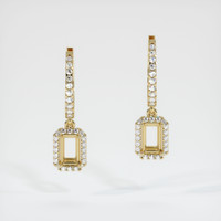 14K Yellow Gold Pave Earring Setting Image