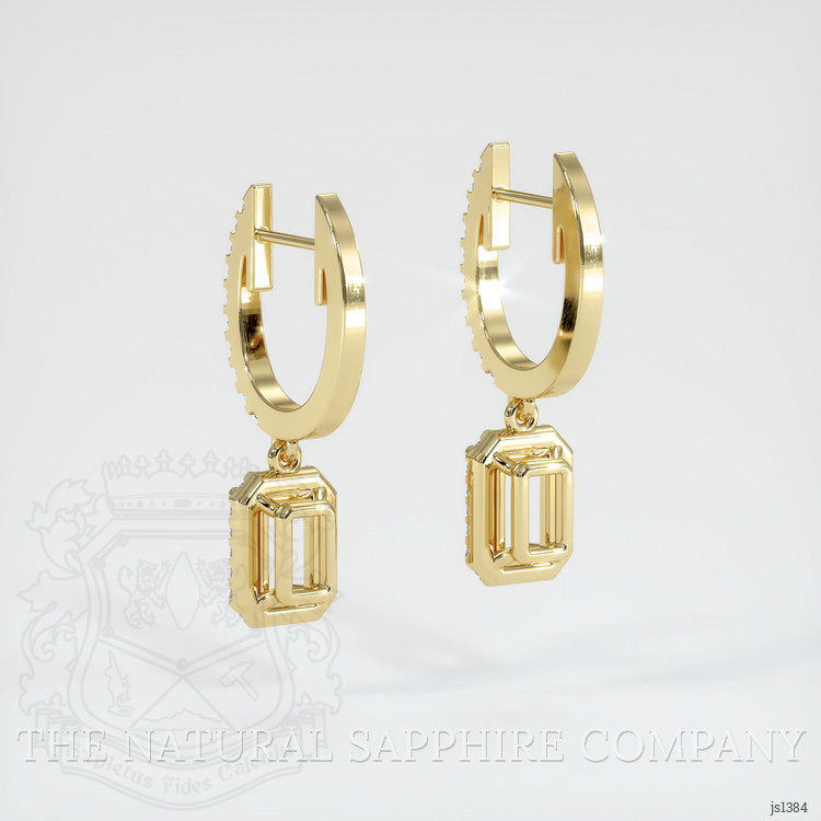 14K Yellow Gold Pave Earring Setting