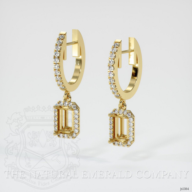18K Yellow Gold Pave Earring Setting