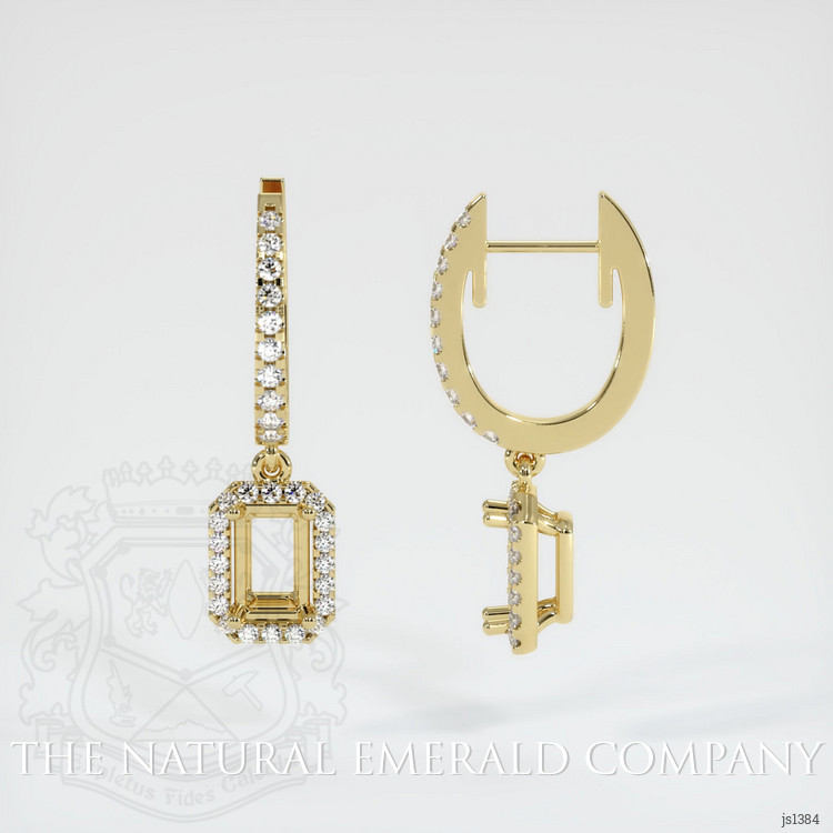 18K Yellow Gold Pave Earring Setting