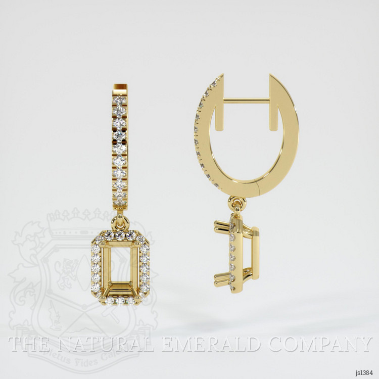 18K Yellow Gold Pave Earring Setting