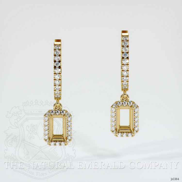 18K Yellow Gold Pave Earring Setting