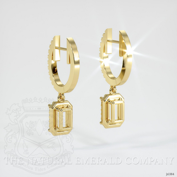 18K Yellow Gold Pave Earring Setting