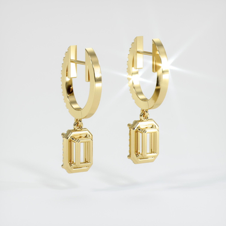 18K Yellow Gold Pave Earring Setting