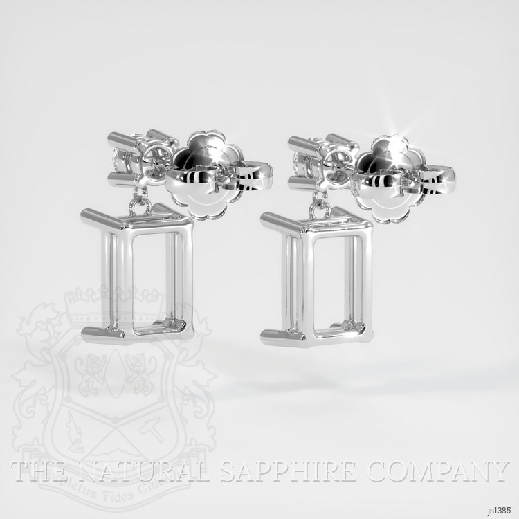 Platinum 950 Accent Stones Earring Setting