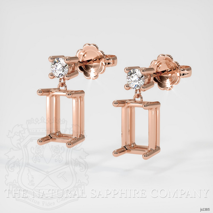 14K Rose Gold Accent Stones Earring Setting