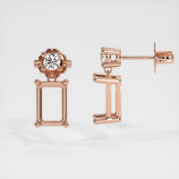 14K Rose Gold Accent Stones Earring Setting Image