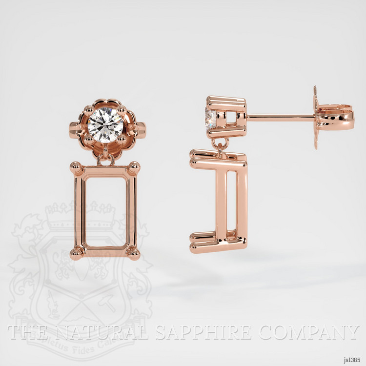 14K Rose Gold Accent Stones Earring Setting