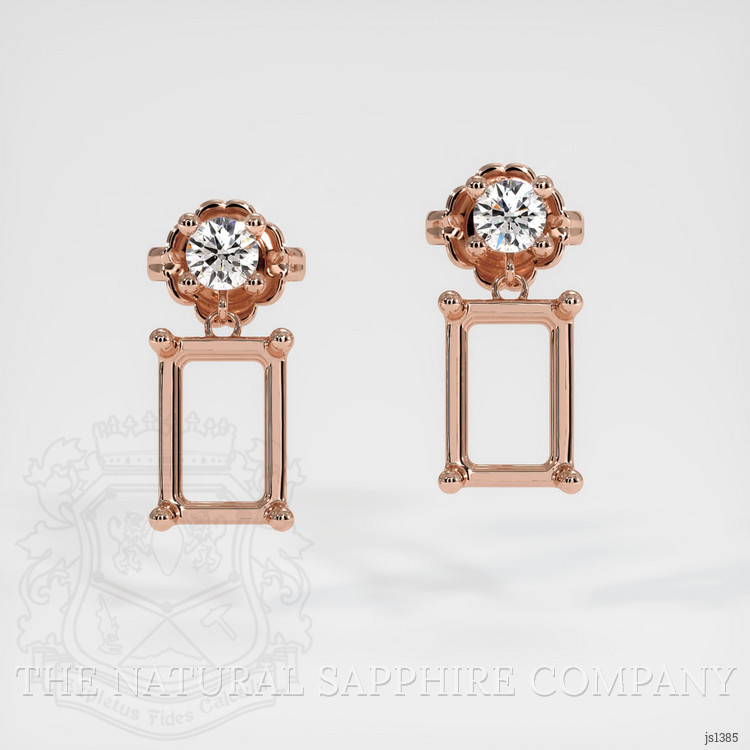 14K Rose Gold Accent Stones Earring Setting