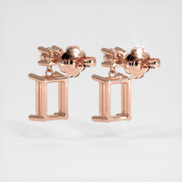 14K Rose Gold Accent Stones Earring Setting Image