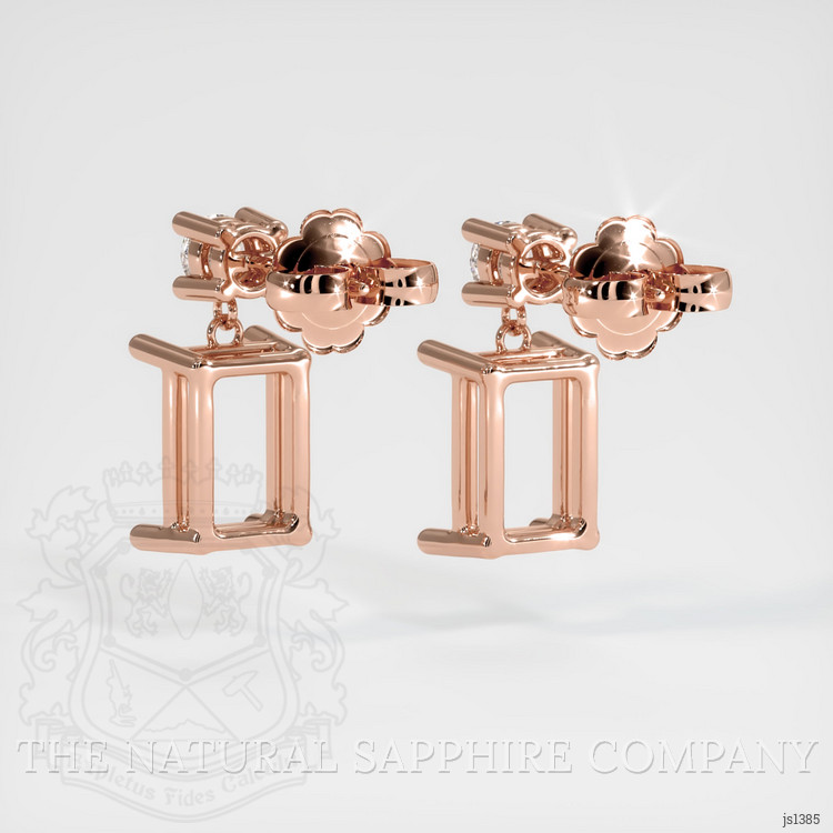 14K Rose Gold Accent Stones Earring Setting