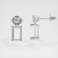 14K White Gold Accent Stones Earring Setting Image
