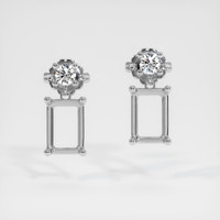14K White Gold Accent Stones Earring Setting Image