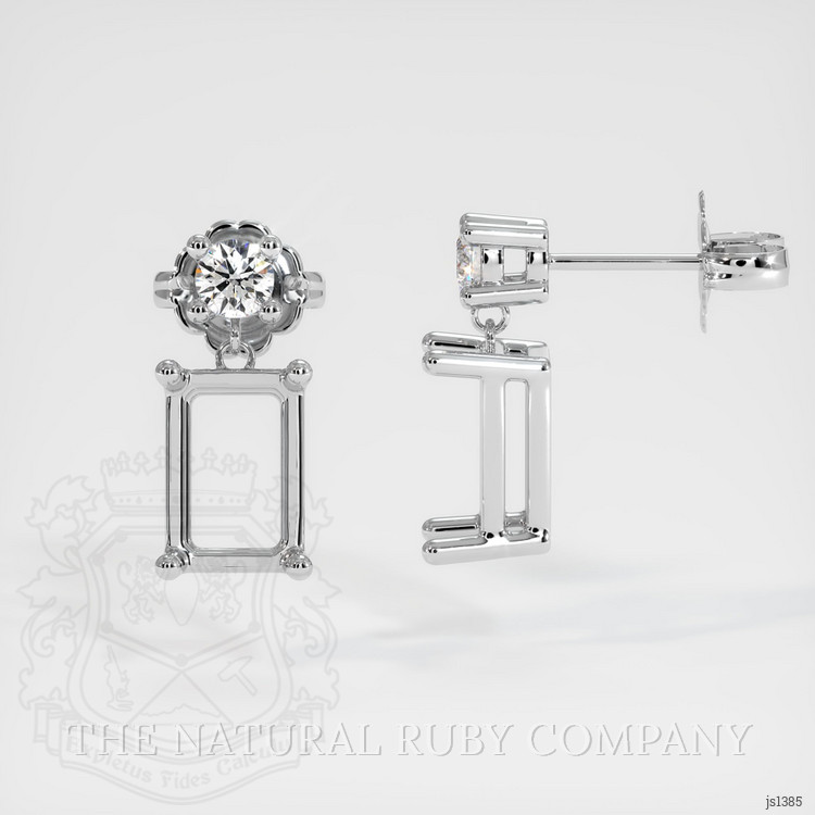 18K White Gold Accent Stones Earring Setting