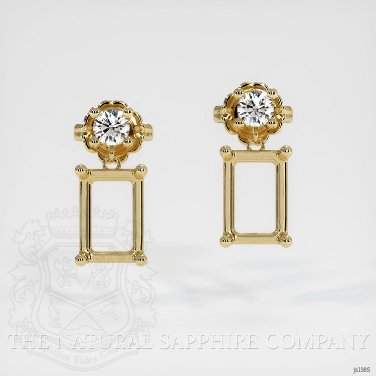 14K Yellow Gold Accent Stones Earring Setting