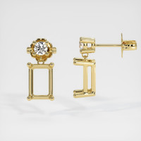 18K Yellow Gold Accent Stones Earring Setting Image