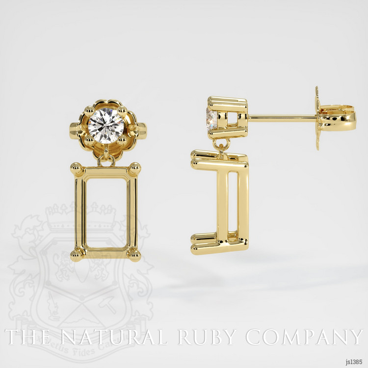 18K Yellow Gold Accent Stones Earring Setting