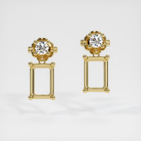18K Yellow Gold Accent Stones Earring Setting Image