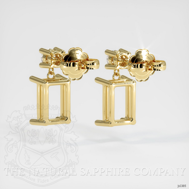 18K Yellow Gold Accent Stones Earring Setting