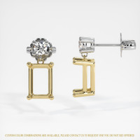 14K Yellow & White Accent Stones Earring Setting Image