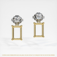 14K Yellow & White Accent Stones Earring Setting Image