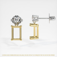 18K Yellow & White Accent Stones Earring Setting Image